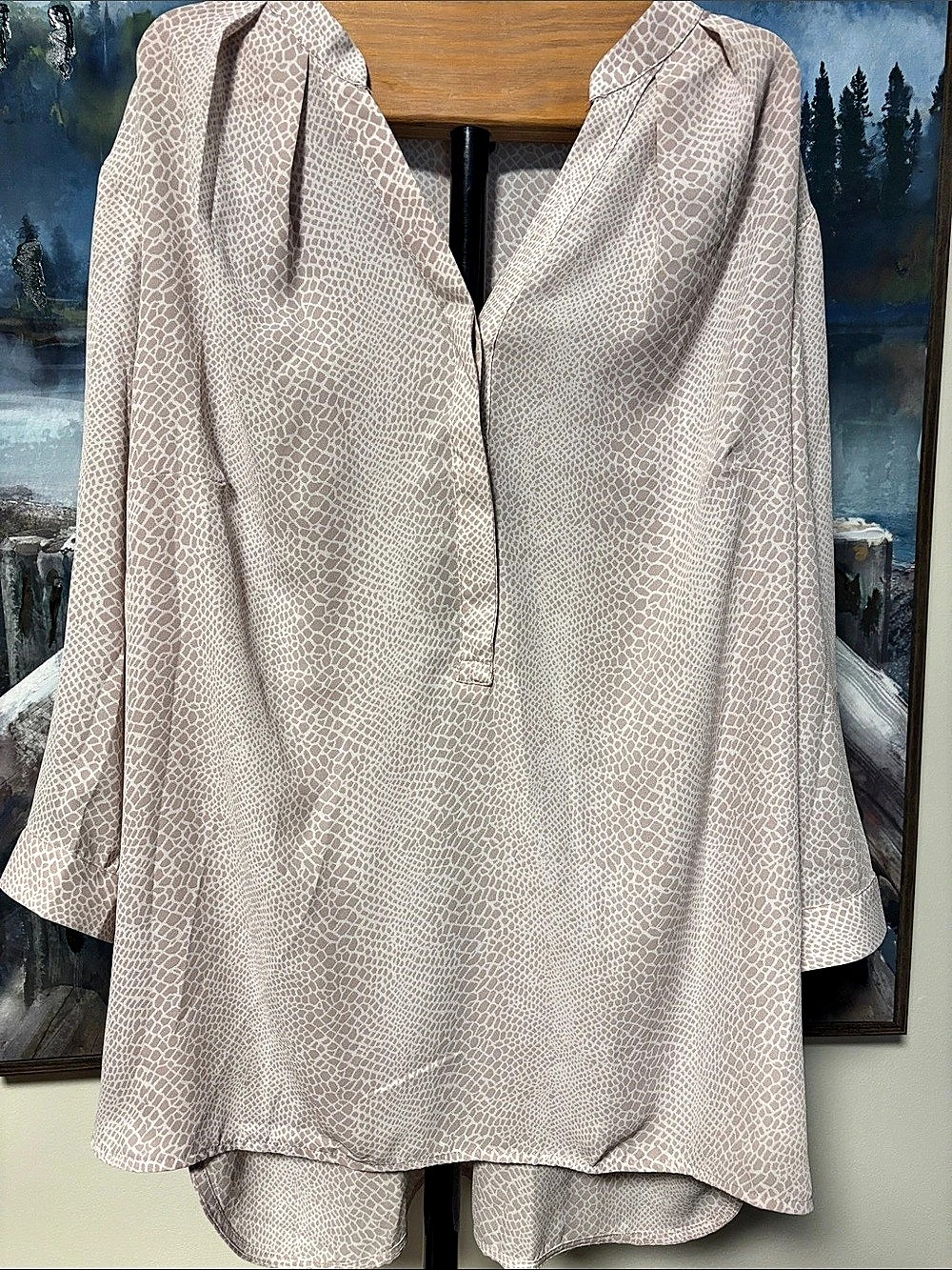 Jones & Co Animal Print Tunic in Pink & White NWT
